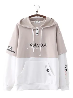 Women cotton Hoodies Spring Long Sleeve Drawstring letter print Hooded Sweatshirt Female Harajuku Cute Pullover Tops