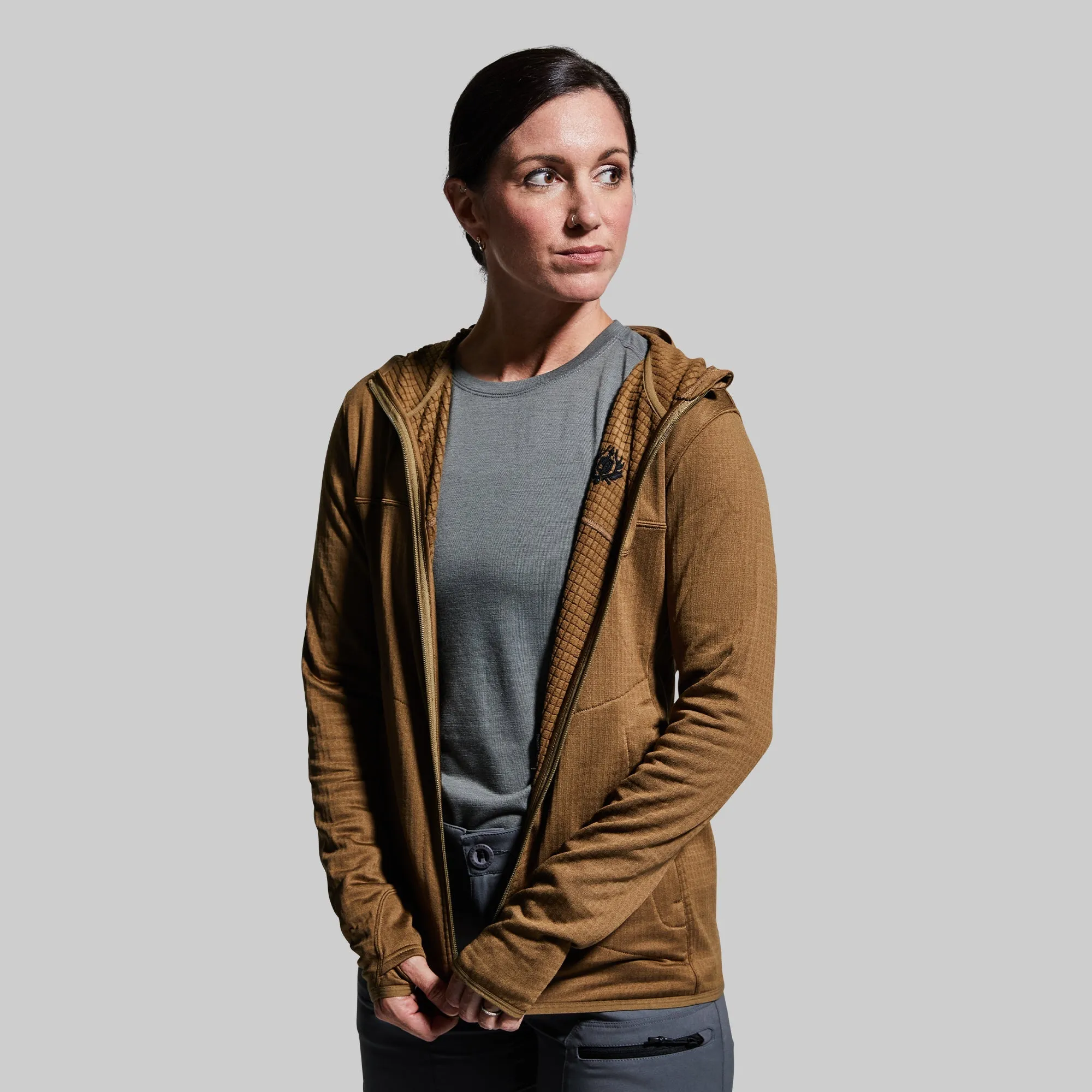 Women's Quiver Full Zip Hoodie (Coyote Brown)