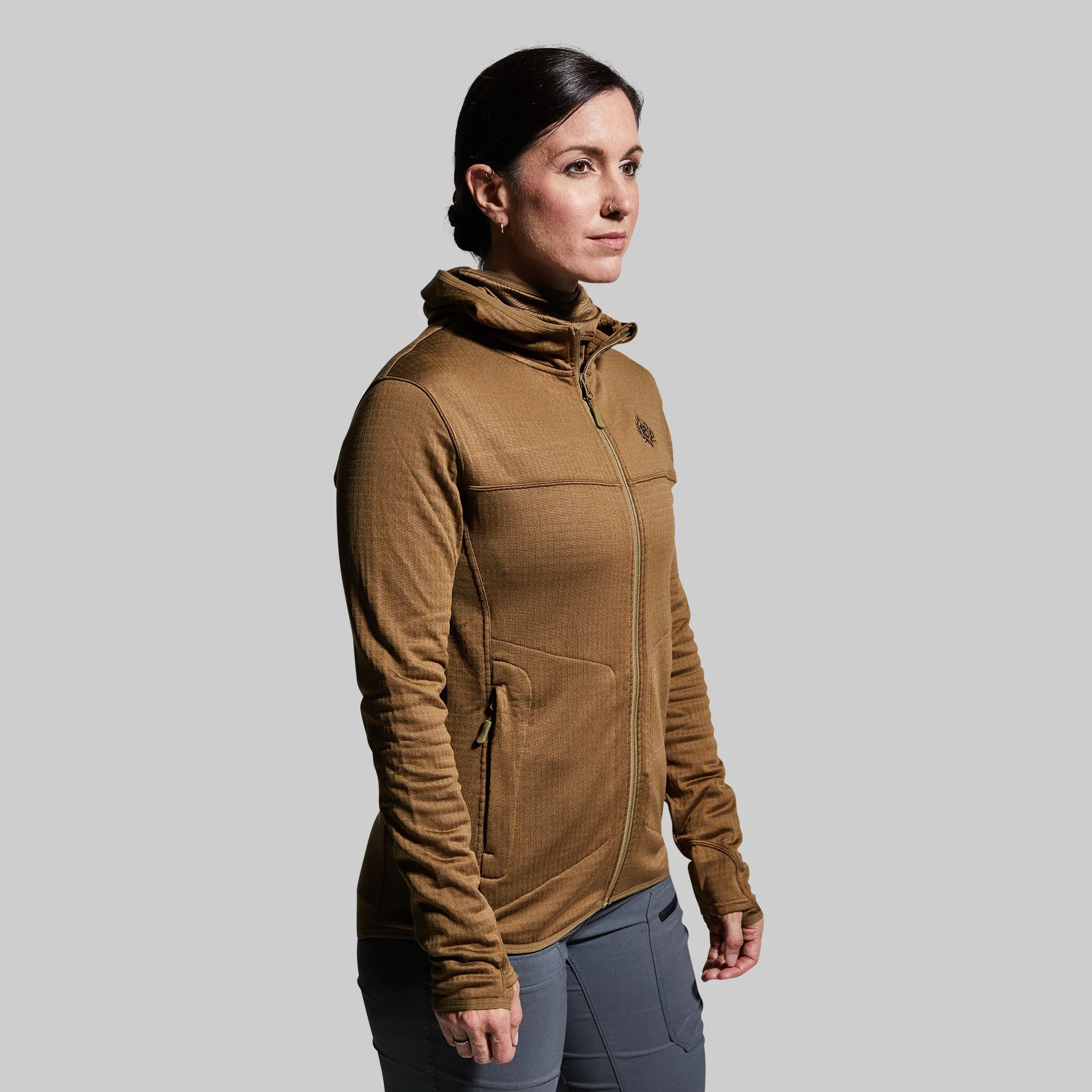 Women's Quiver Full Zip Hoodie (Coyote Brown)