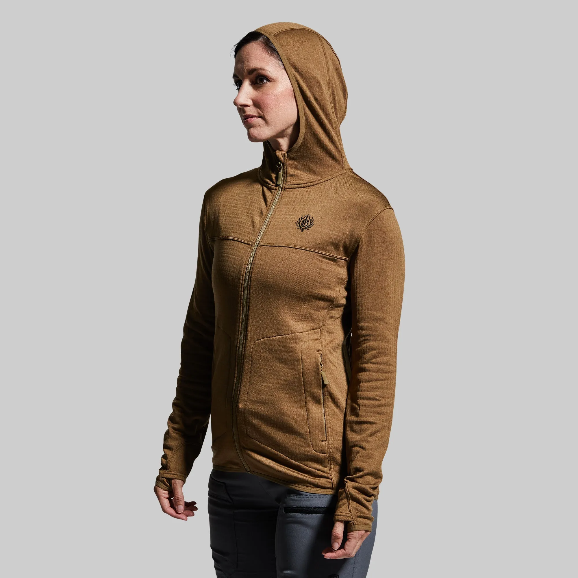 Women's Quiver Full Zip Hoodie (Coyote Brown)