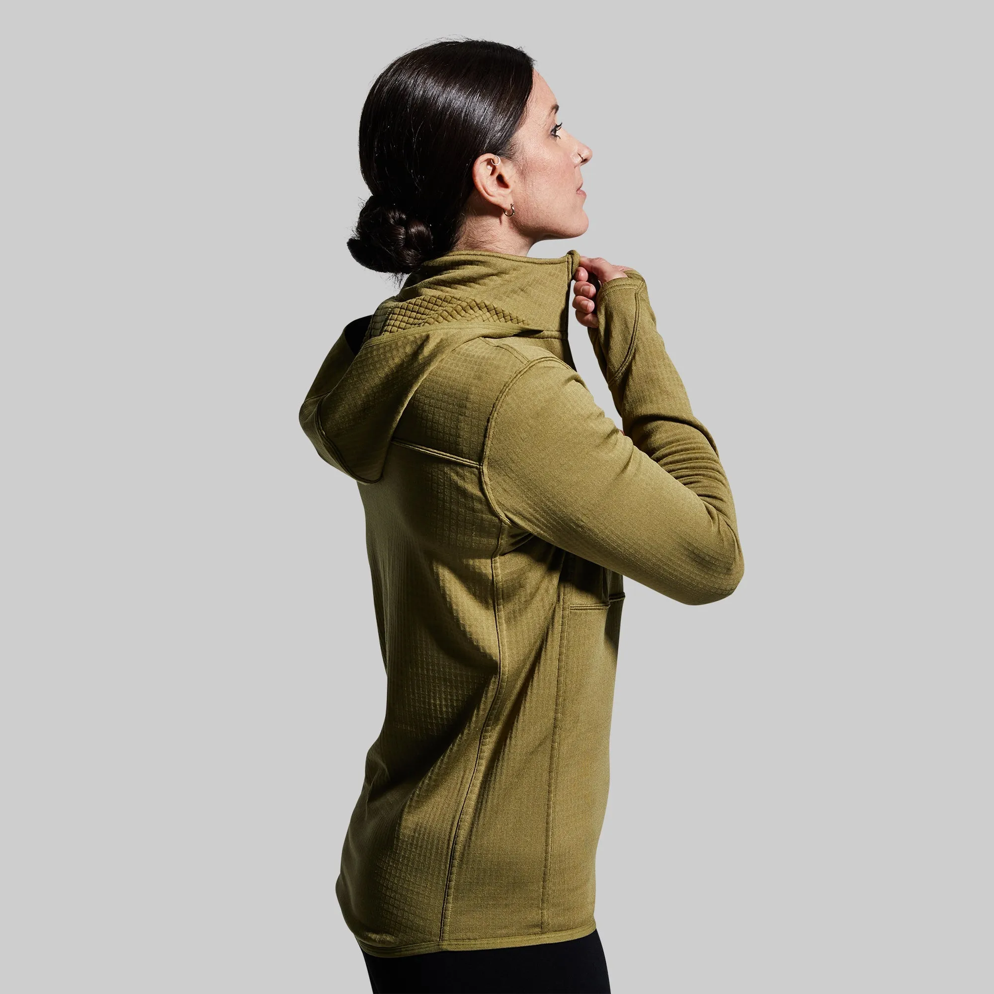 Women's Quiver Half Zip Hoodie (OD Green)