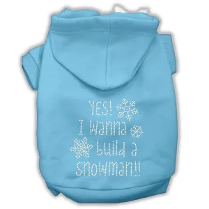 Yes! I Want To Build A Snowman Rhinestone Dog Hoodie Baby Blue Xl (16)