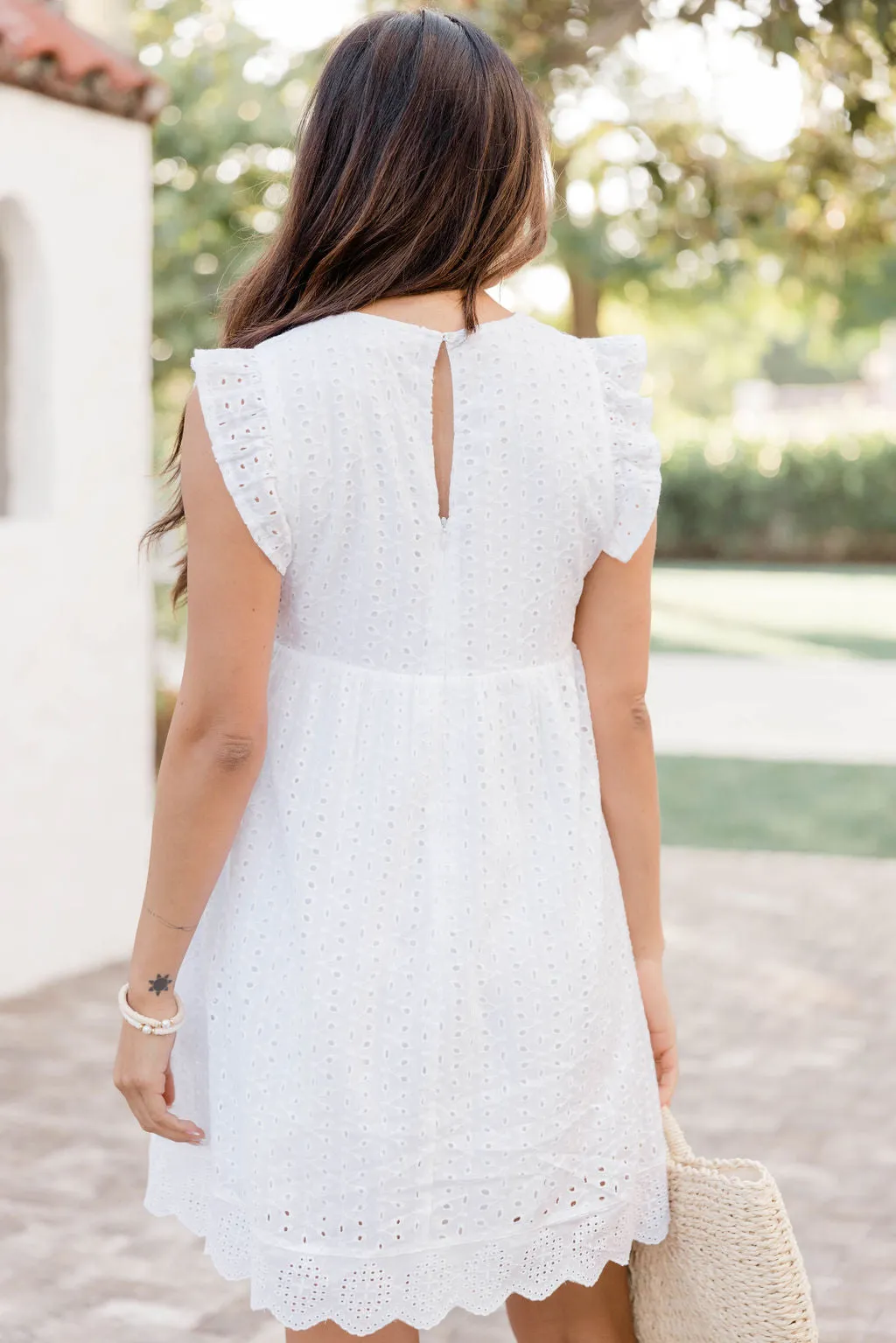 You Found My Heart White Round Neck Lace Romper Dress FINAL SALE