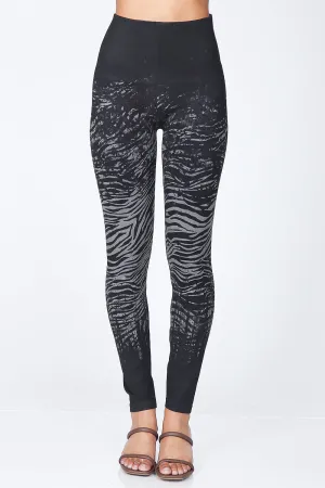 Zebra Print Distressed Ombre Leggings